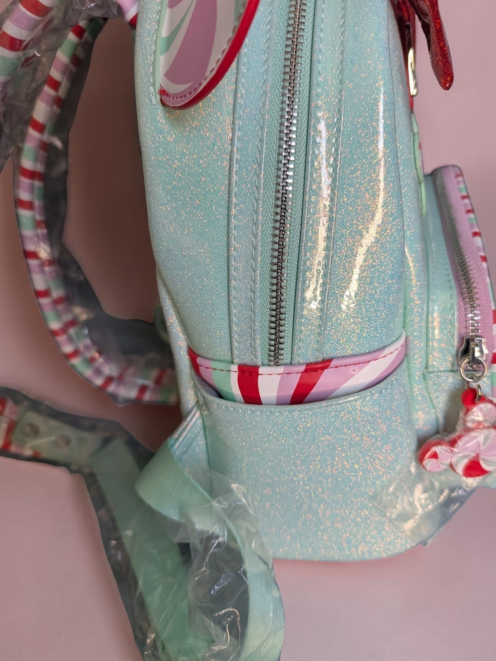 Loungefly Disney Minnie Holiday Peppermint Ornaments Mini Backpack (NWT) (HTF) - Picture 2 of 7